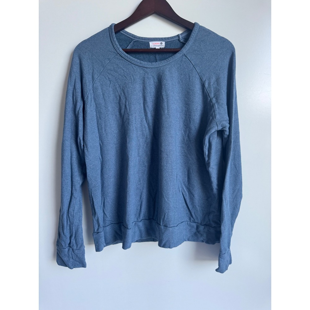 Sundry by Anthropologie Blue Raglan Sweatshirt Size 2 Med Casual Soft Loungewear